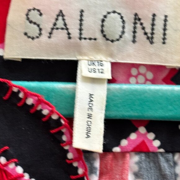 Saloni Ashley B Printed Cotton Dress - Size 16UK/12US - Picture 7 of 14